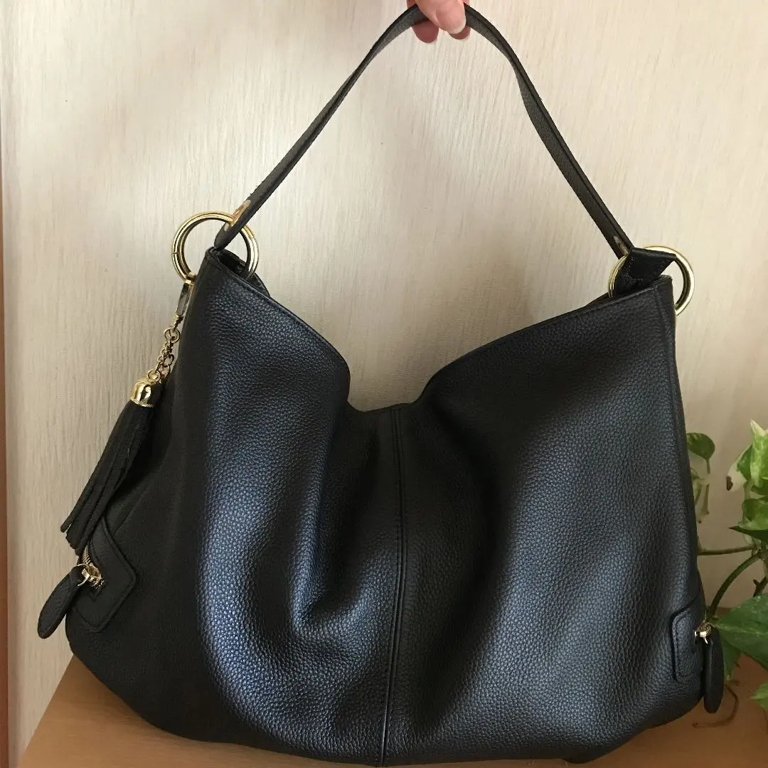 Thumbnail of Genuine Leather Shoulder Bag, Black