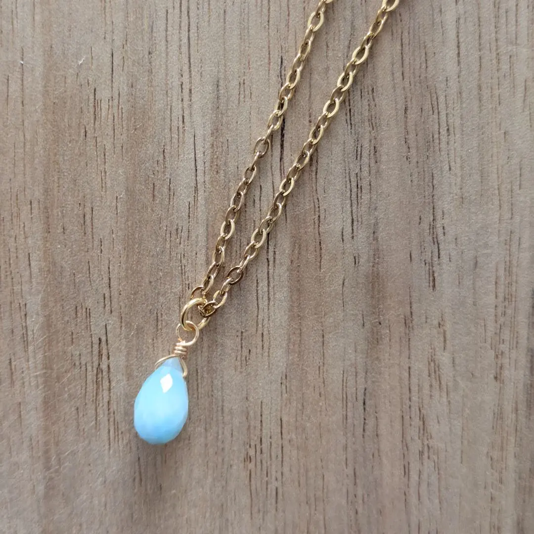 Thumbnail of Larimar Drop-Shaped Pendant Necklace