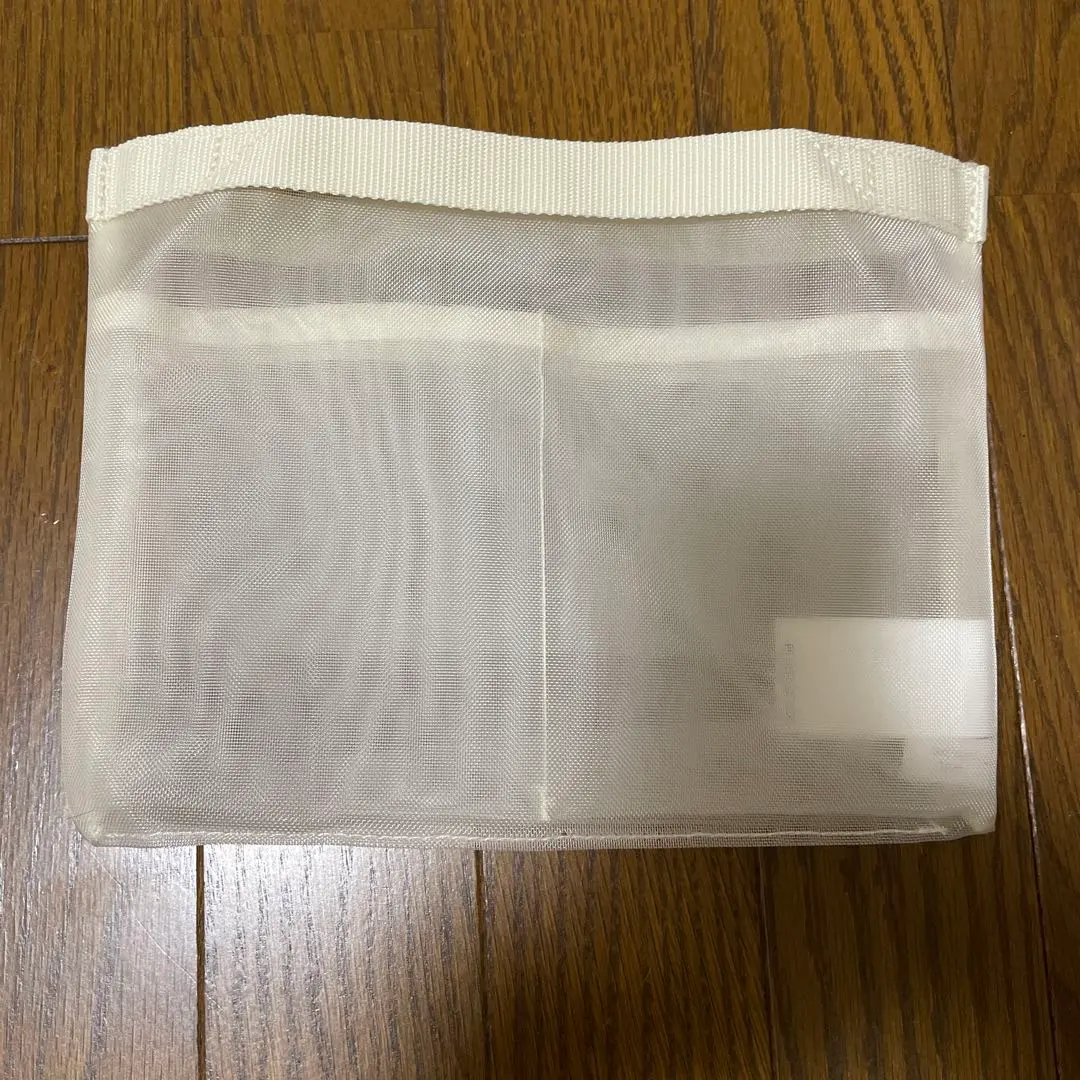 附網眼拉鍊袋 中型 米色 無印 的縮圖