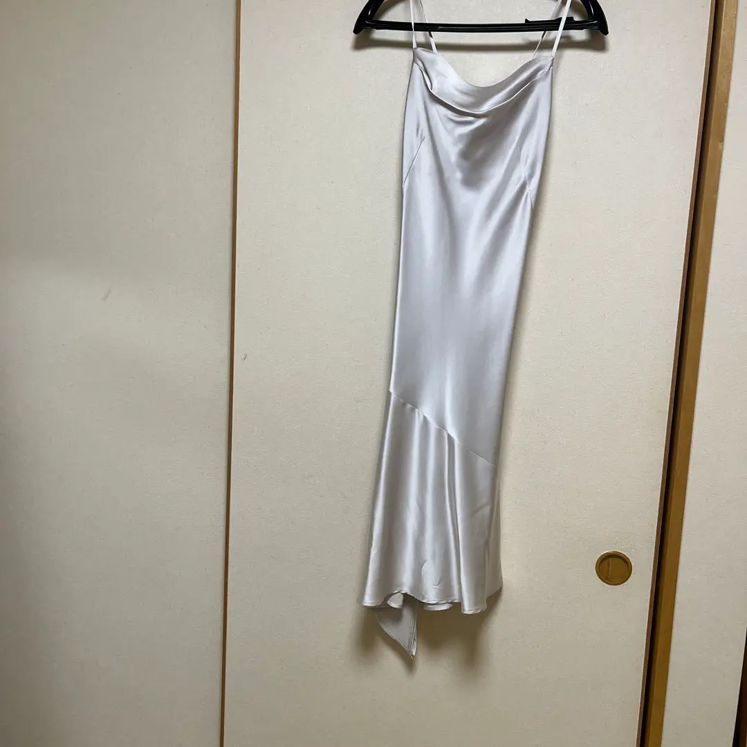 Thumbnail of Silver satin-style long dress