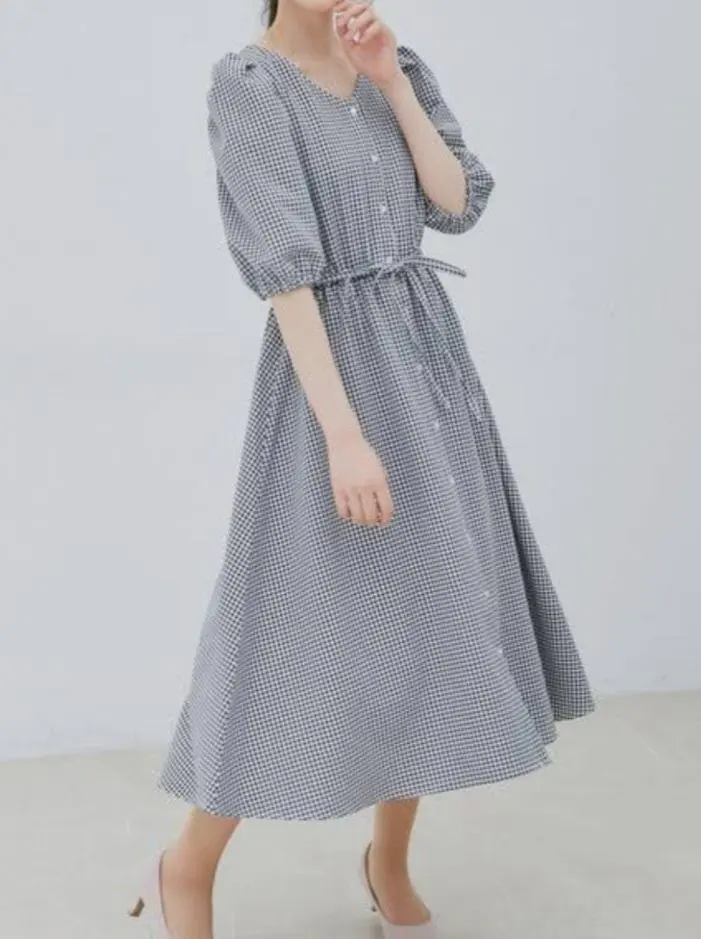 Thumbnail of Checkered Short-Sleeve Shirt Dress