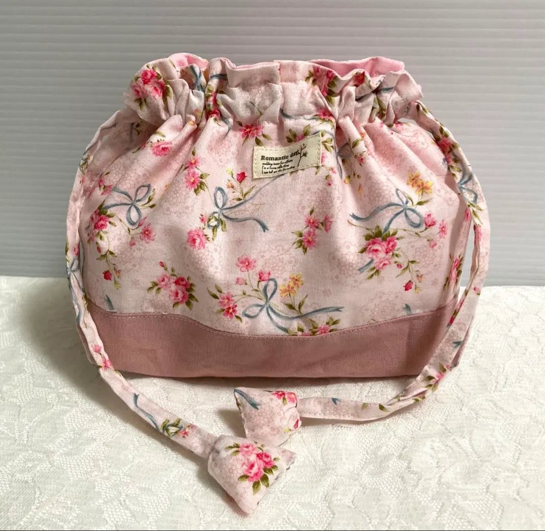 Thumbnail of Lunch Bag Drawstring Floral Pink NO.93