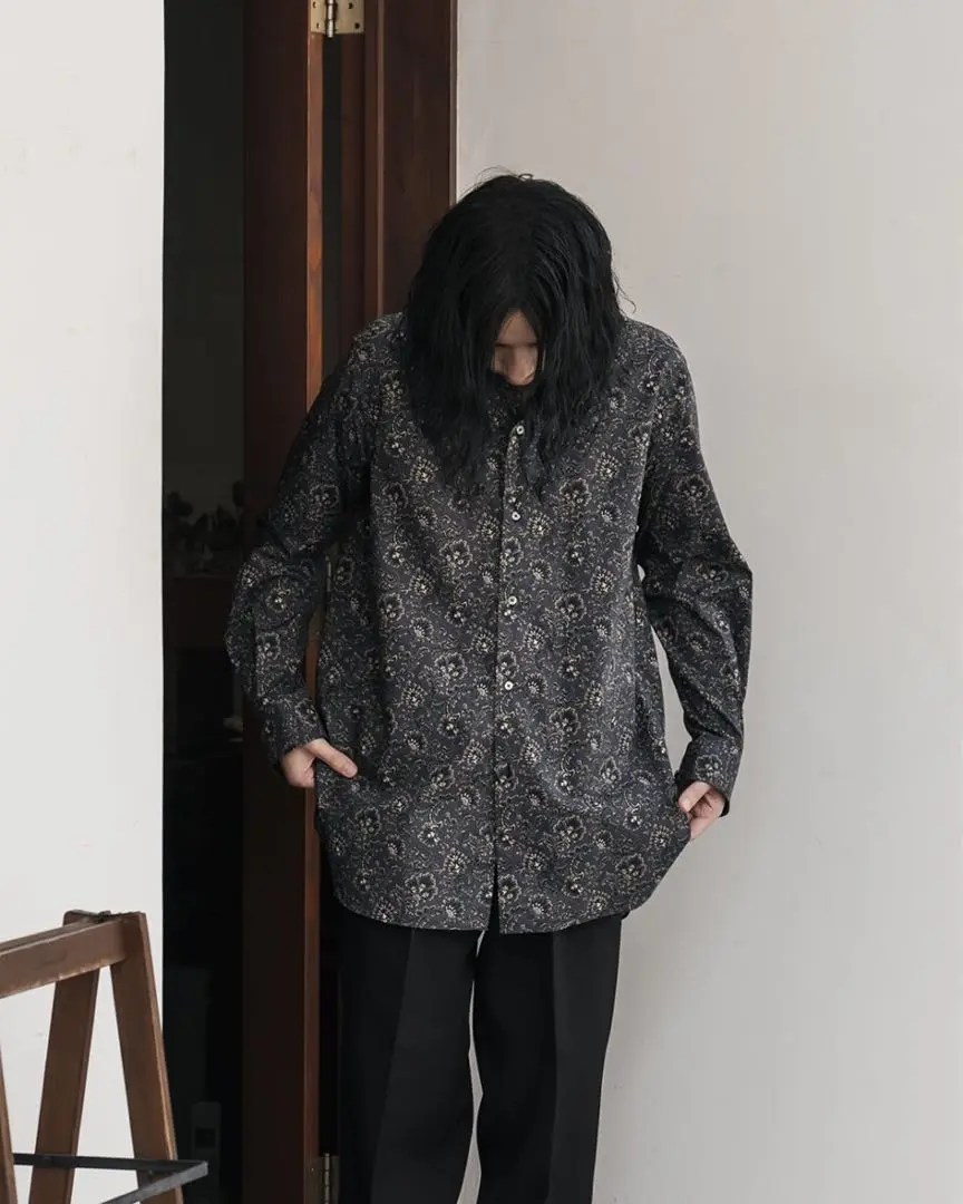 【美品】HEUGN James REGULAR COLLAR SHIRTS 2 HEUGN ユーゲン】 JAMES REG SHIRTS WOOL / NAVY - Avelia