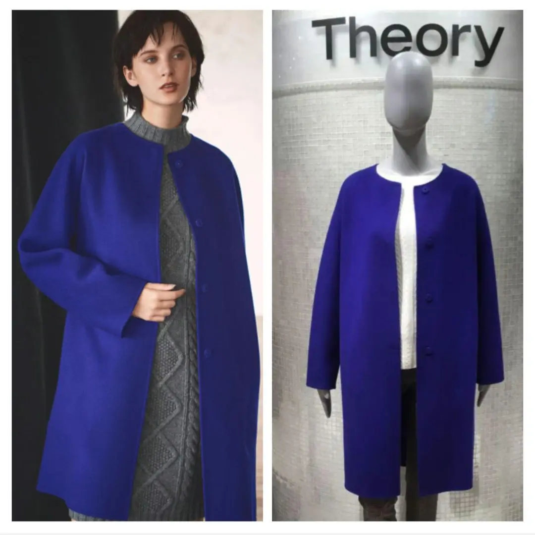 ✨美品✨Theoryセオリー★カシミヤ バージンウール ロングコート ネイビー 2025年最新】theory カラー：ブルー系 ロングコートの人気