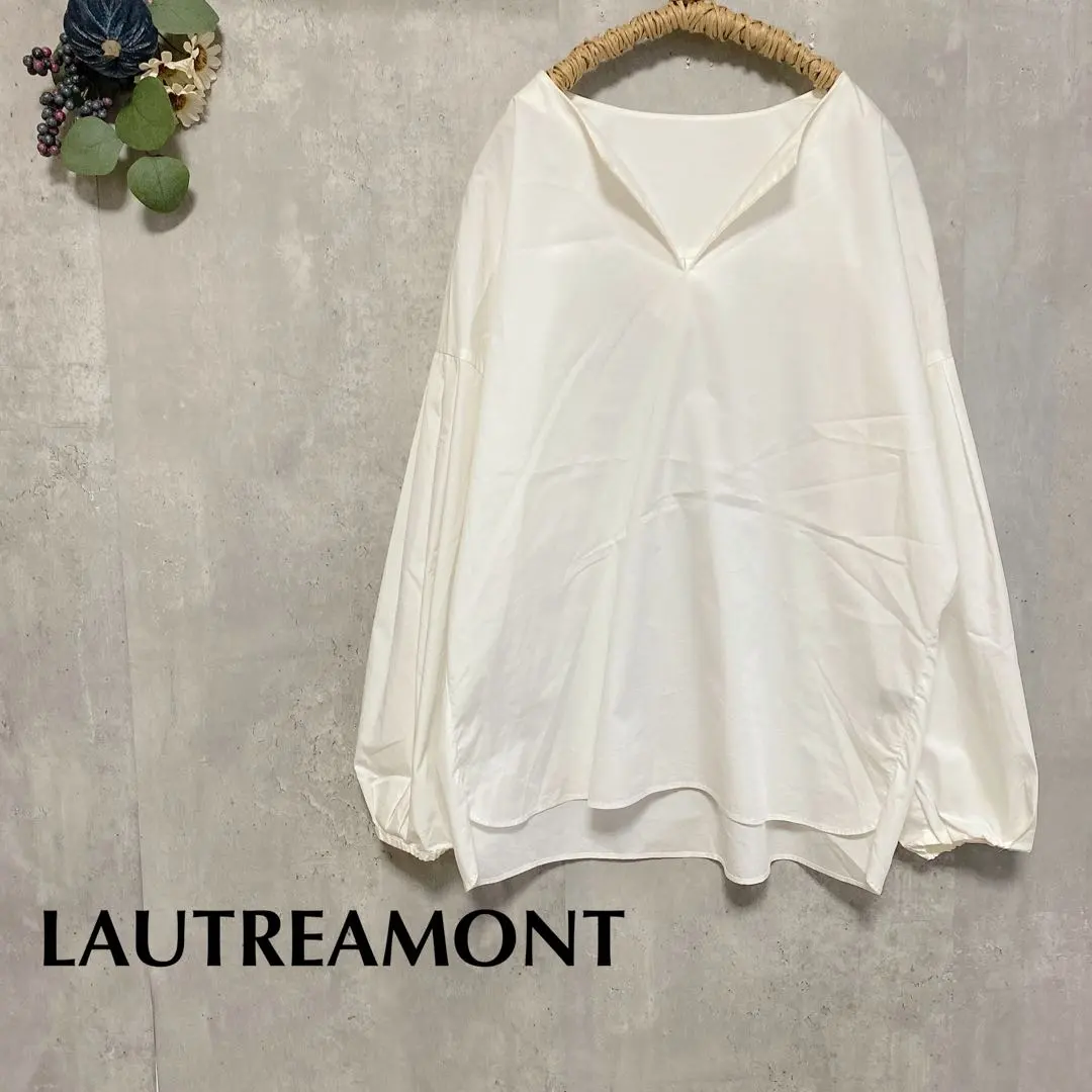 Lautreamont ♡ 襯衫 罩衫 褶皺袖 V領 短款 透明 的縮圖