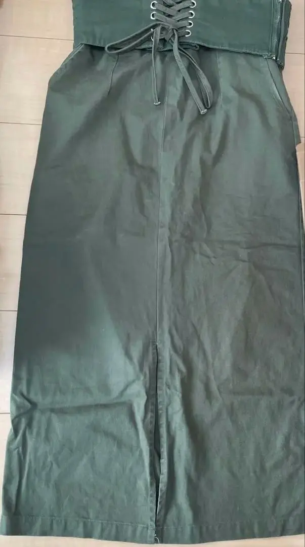 Thumbnail of Olive Green Lace-up Tight Skirt