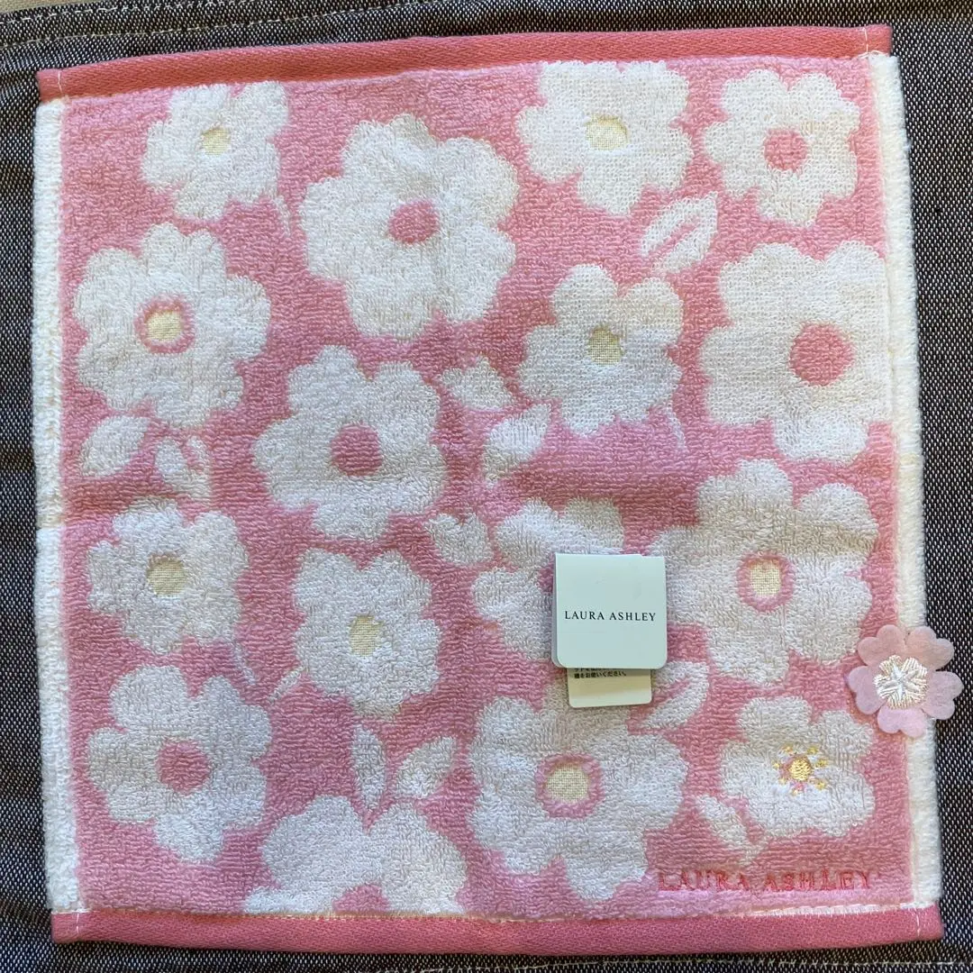 Thumbnail of LAURA ASHLEY Floral Pattern Handkerchief, Pink, Approximately 25cm