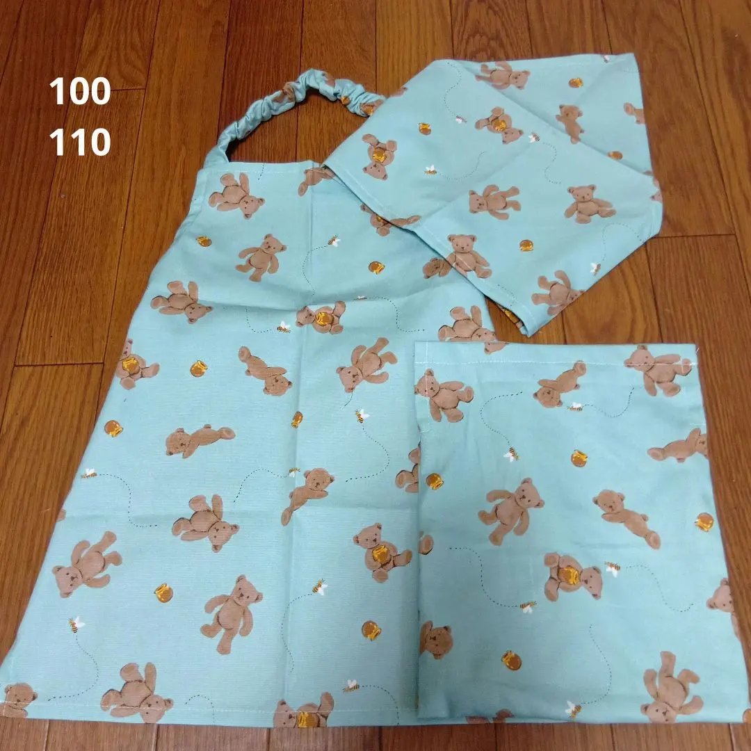 Thumbnail of Handmade☆Children's☆Apron☆Triangle Headscarf☆Bag☆100☆110☆Bear