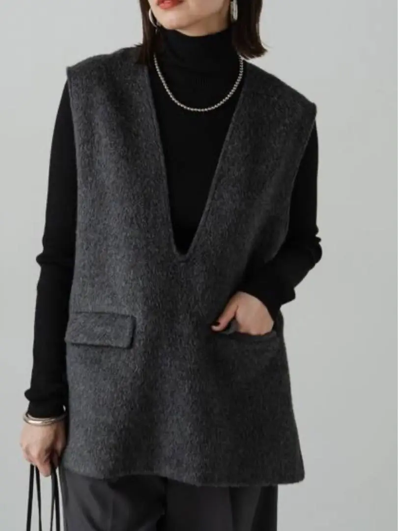 最終値下げ　ラウンジドレス　ヘリンボーン　ジレ　ジャケット　今期 LOUNGEDRESS（ラウンジドレス）の「ヘリンボーンジレジャケット