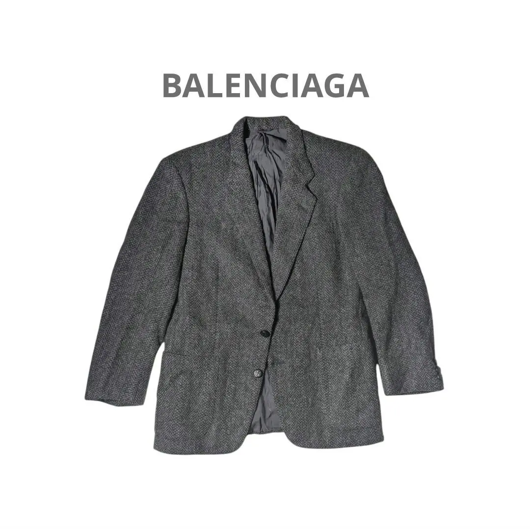 BALENCIAGA バレンシアガ ダークグレー テーラードジャケット Medium-821072TRT341077_H.jpg