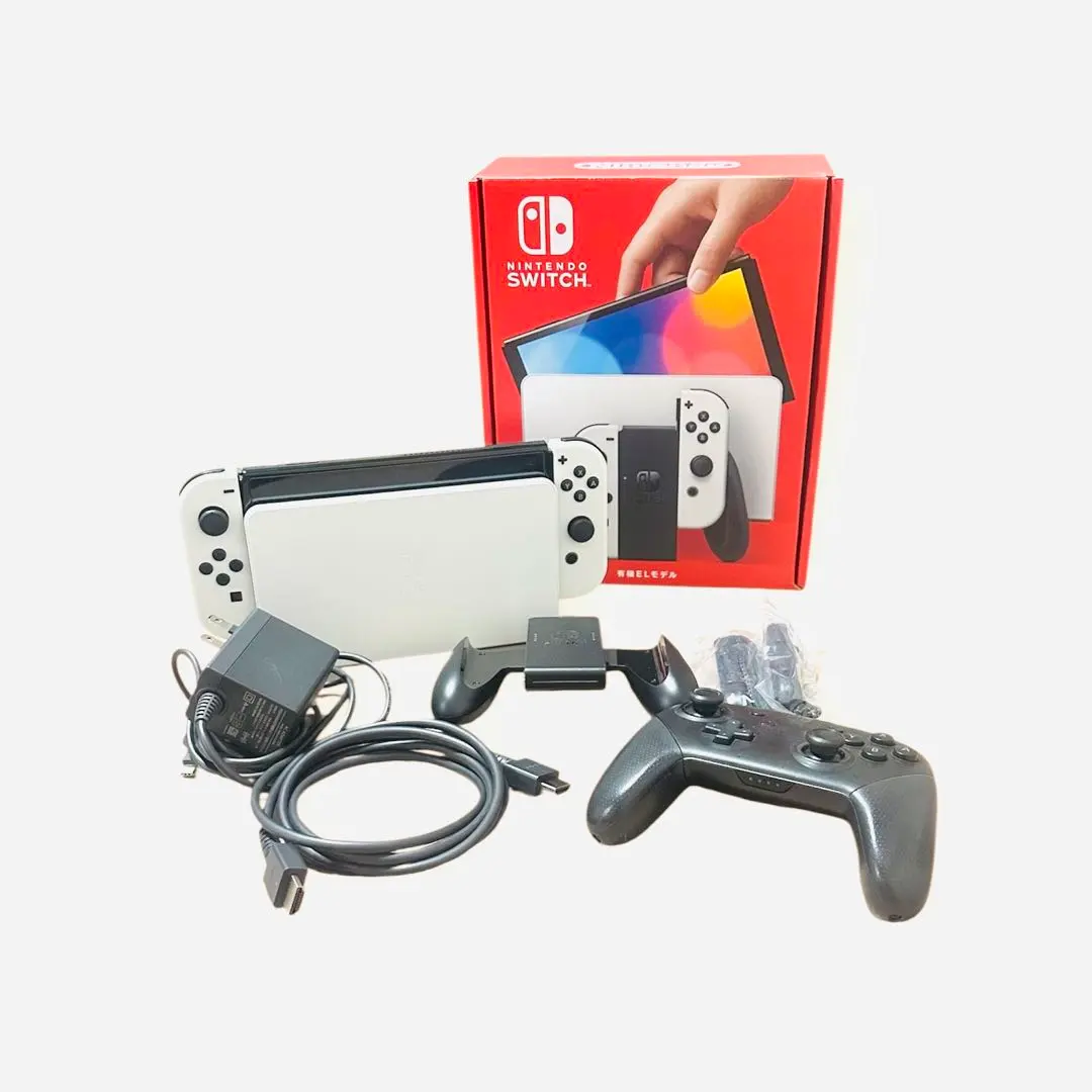 Switch主機OLED Joy-Con白色 + Pro控制器 + SD卡512GB 的縮圖