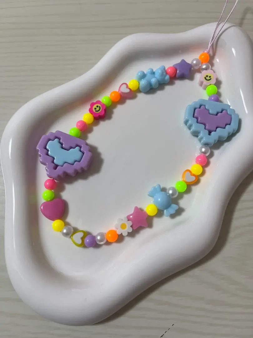 Thumbnail of Beaded strap, cell phone strap ♡ colorful