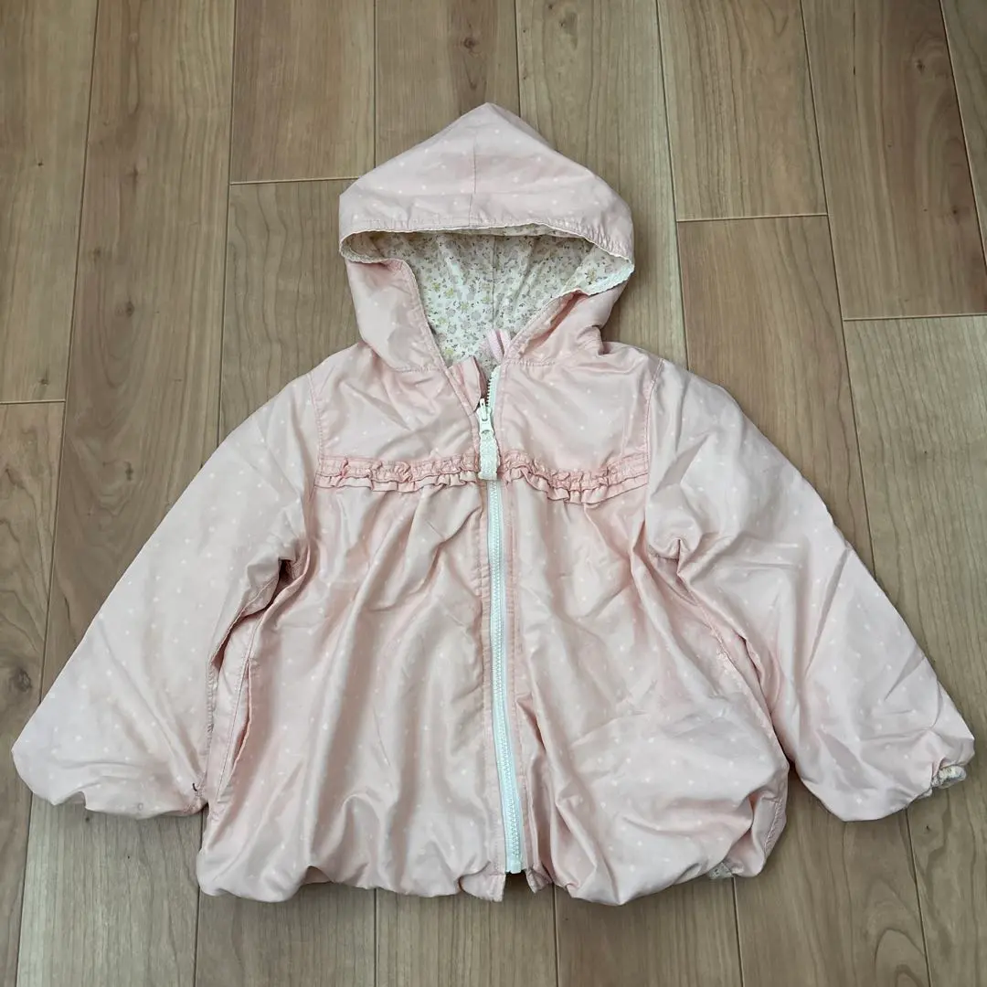 Thumbnail of Pink polka dot hooded jacket