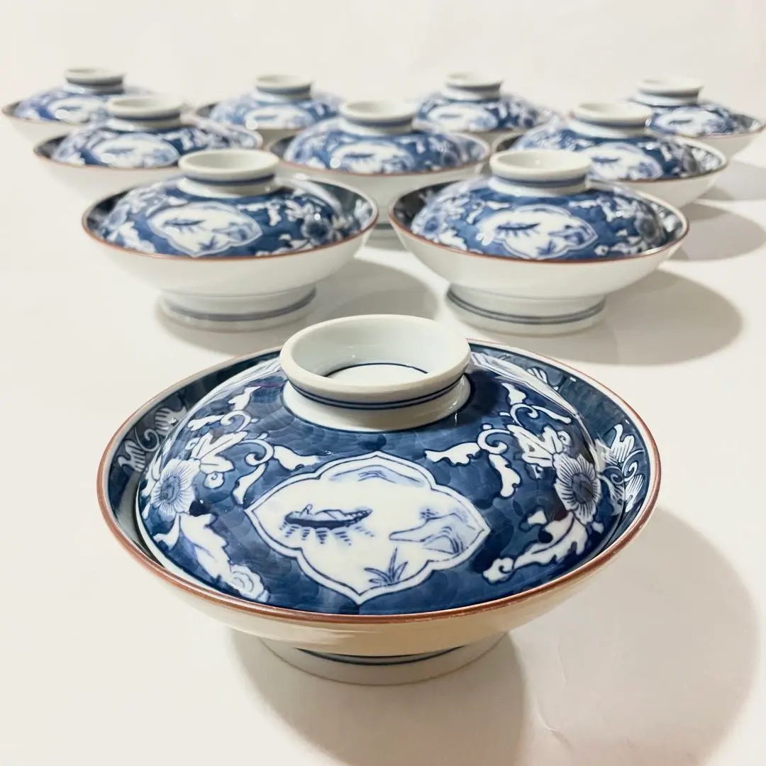 Thumbnail of Arita-yaki Lidded Simmered Dish Bowls - Set of 10