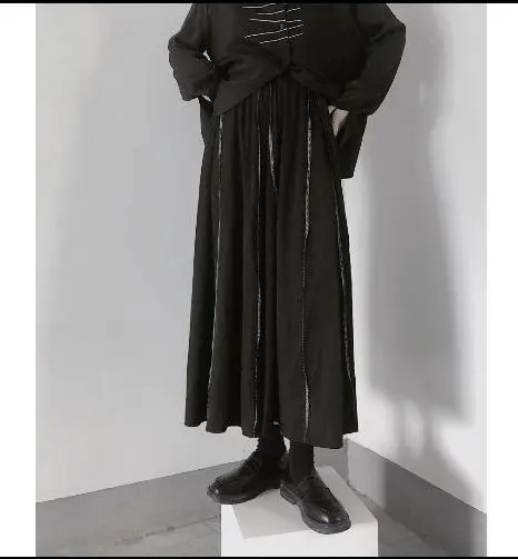【最終値下げ】BISHOOL プリーツ袴パンツ Dress Satin Wide Pleats 袴 Pants black - BISHOOL