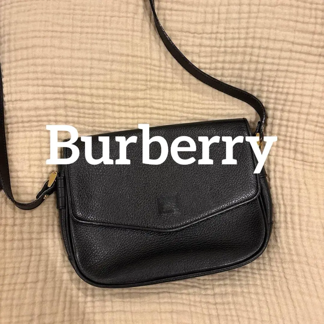 【極美品】Burberry 黑色皮革肩背包 的縮圖