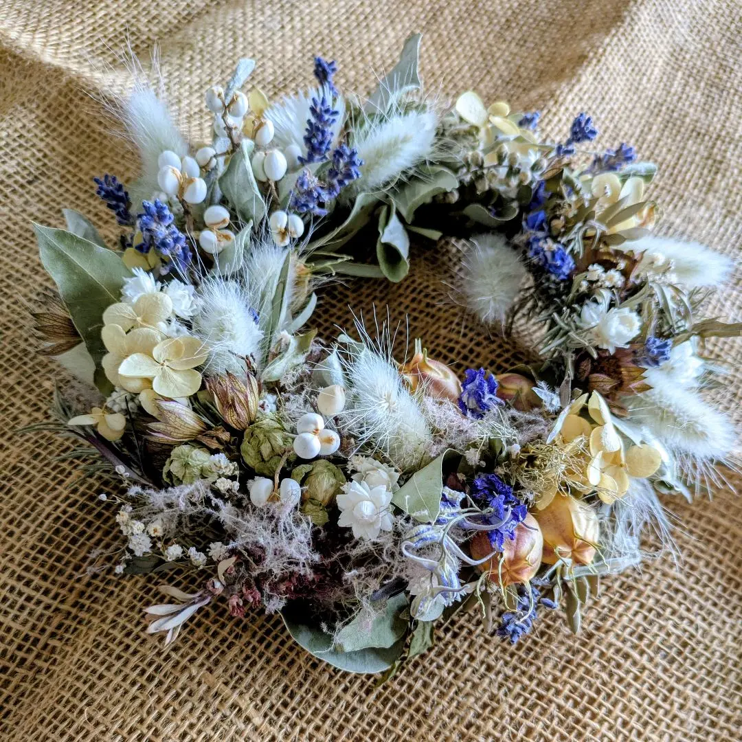 乾燥花自然花環 的縮圖
