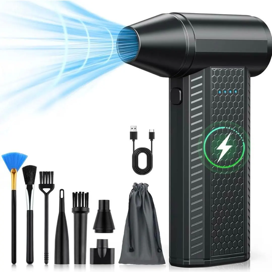 電動吹風機 大容量電池 無線 USB充電 小型 強力 氣槍 的縮圖