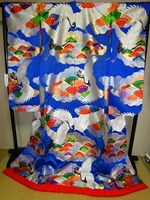 Thumbnail of Bridal attire: Uchikake (ceremonial kimono), blue