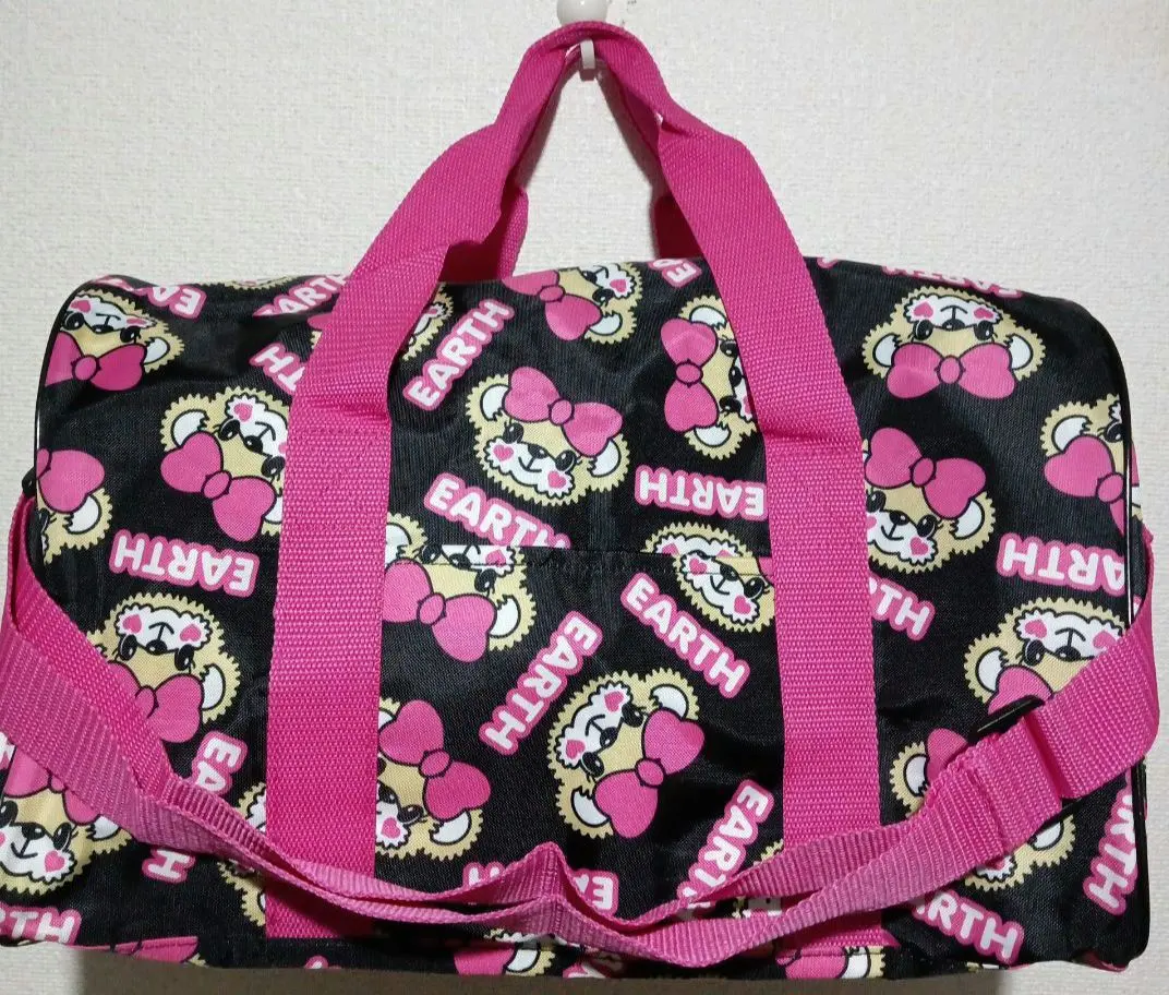 手提包（波士頓包）（2way）（黑色）（粉色）（美品） 的縮圖