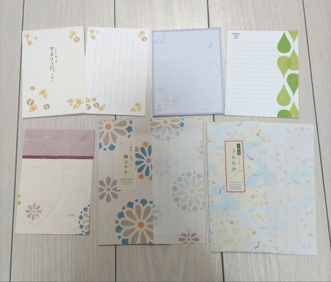 Thumbnail of Stationery: One-stroke letter paper and postcard set. Flowers, nature, Japanese pattern, postcard, postcard.
