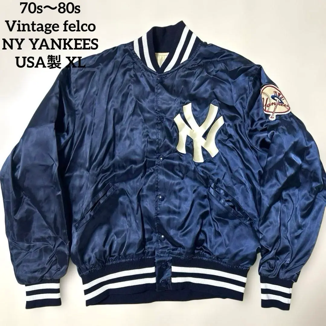 80s VINTAGE Felco ニューヨークヤンキース コーチジャケット 80's TOP OF THE LINE by FELCO ''NEW YORK yankees'' サテン