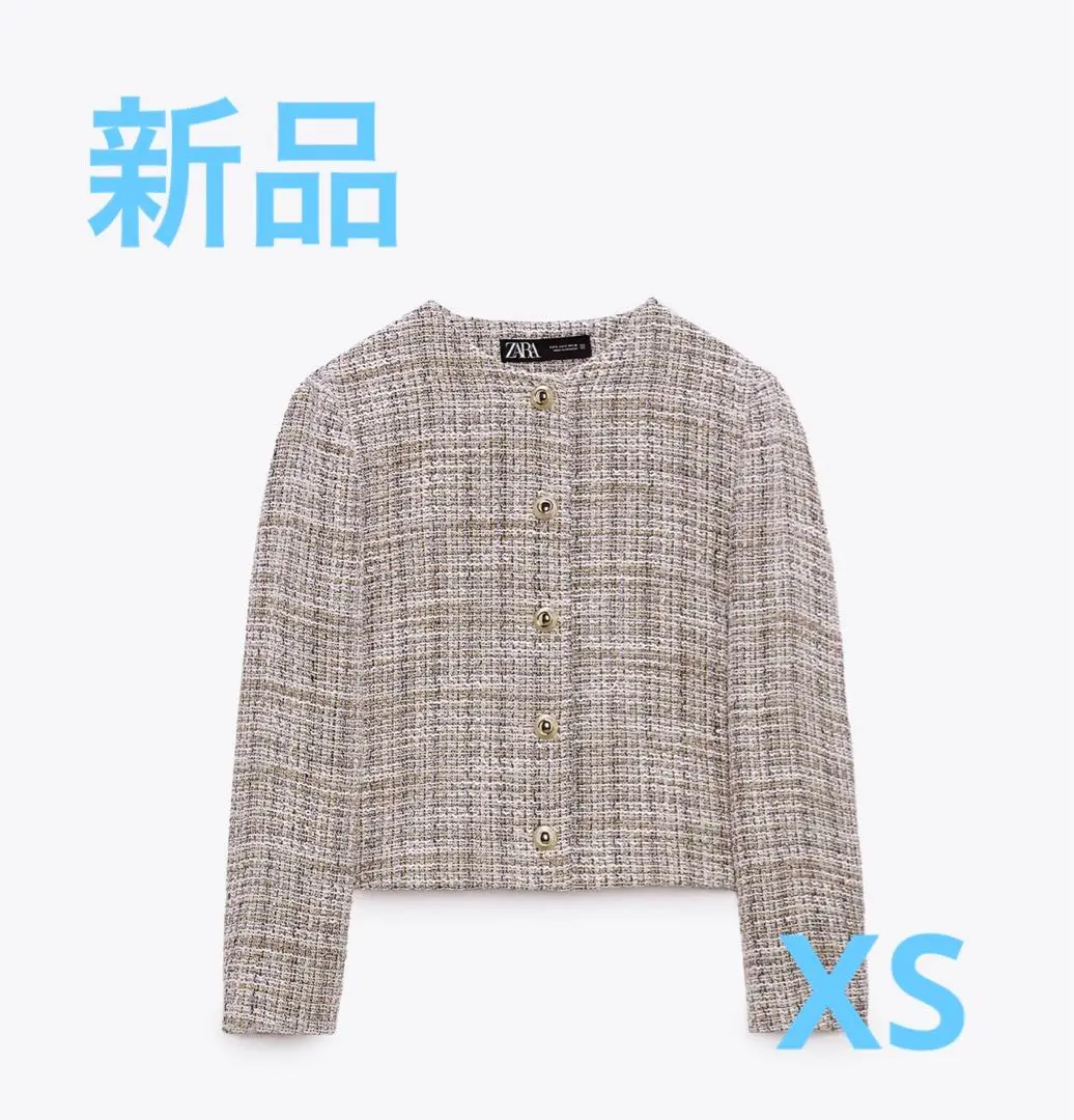 ZARA - ZARA ボタンディテール付きテクスチャー入り生地ブレザー