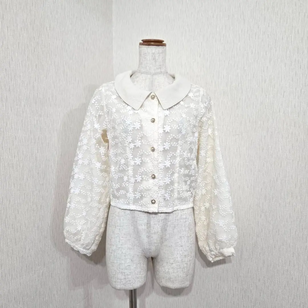 Thumbnail of ems Floral Embroidered Sheer Shirt Jacket (F)