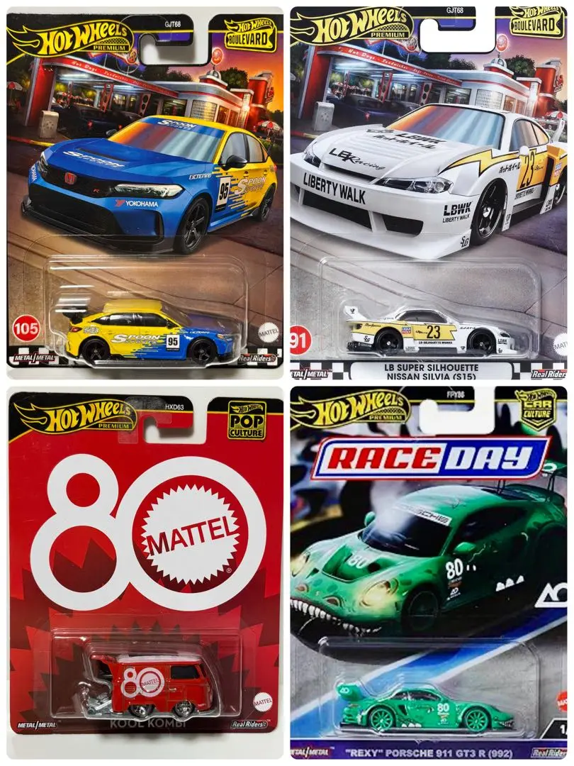 ホットウィール(4点) レキシー 、RWBポルシェ、シビック、スカイライン ホットウィール(4点) レキシー 、RWBポルシェ、シビック