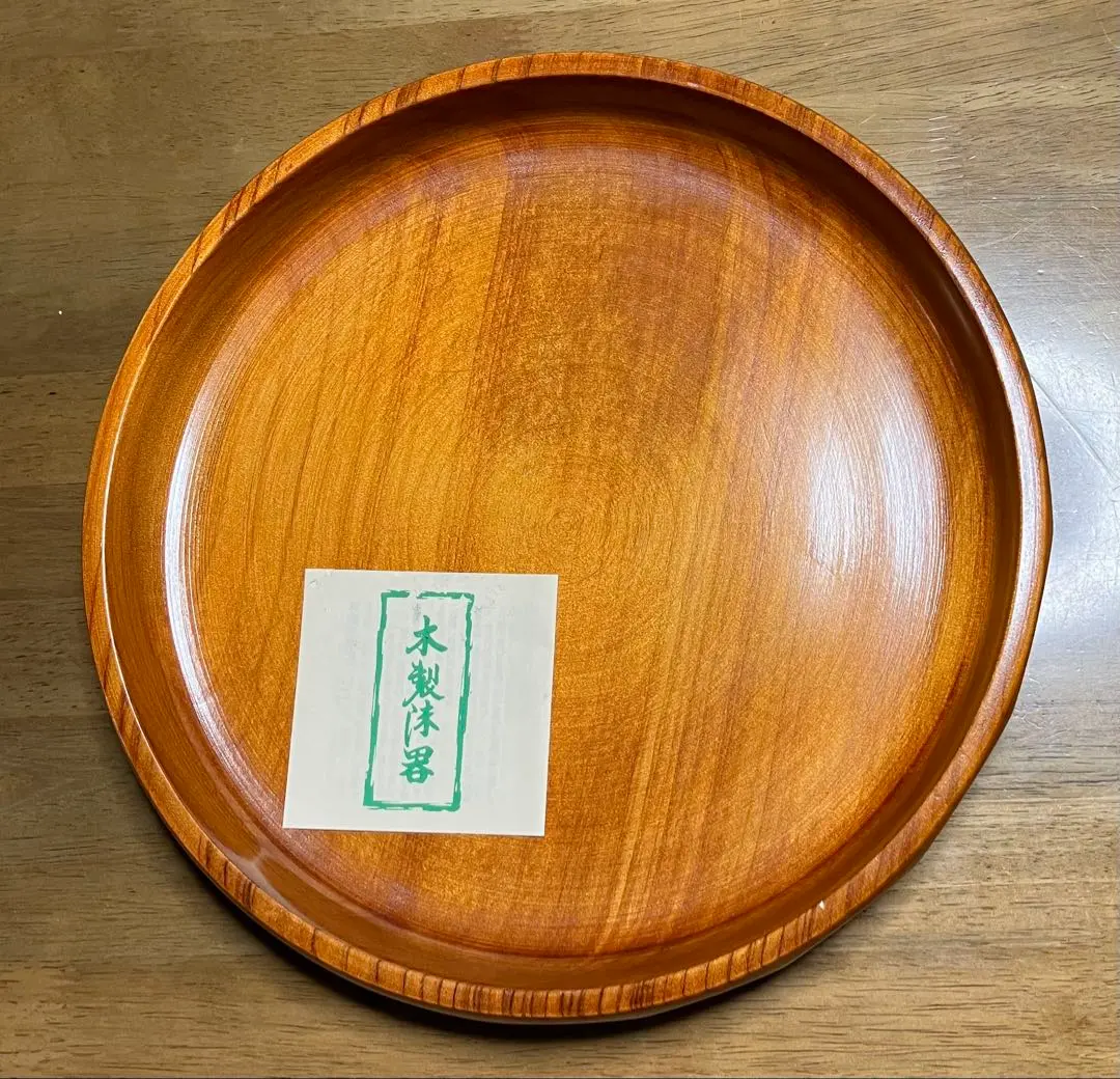 Thumbnail of Urushi lacquerware, natural wood, round tray, serving tray, 30cm, Futaba series, stored item
