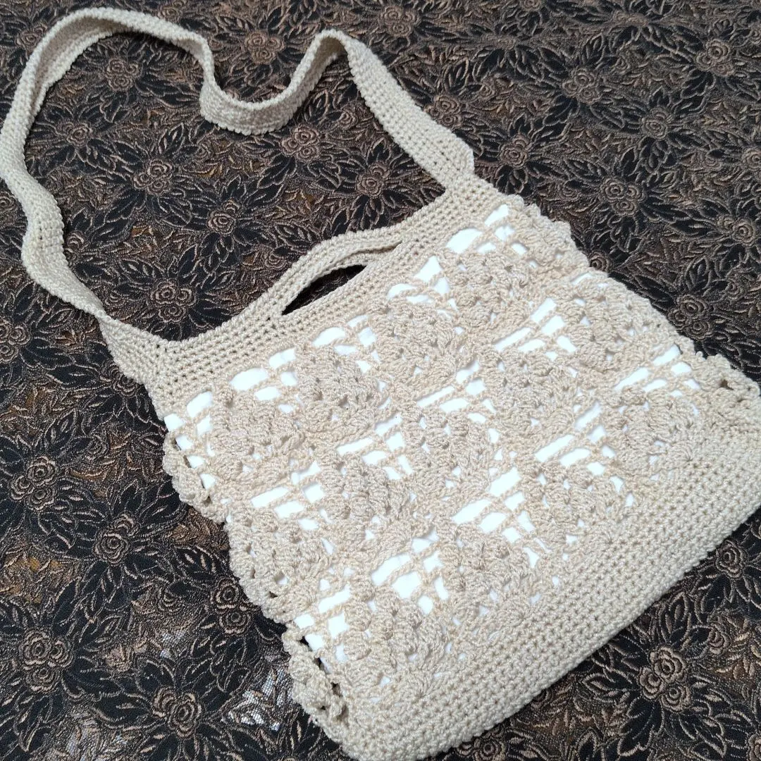 Thumbnail of Beige openwork sacoche bag