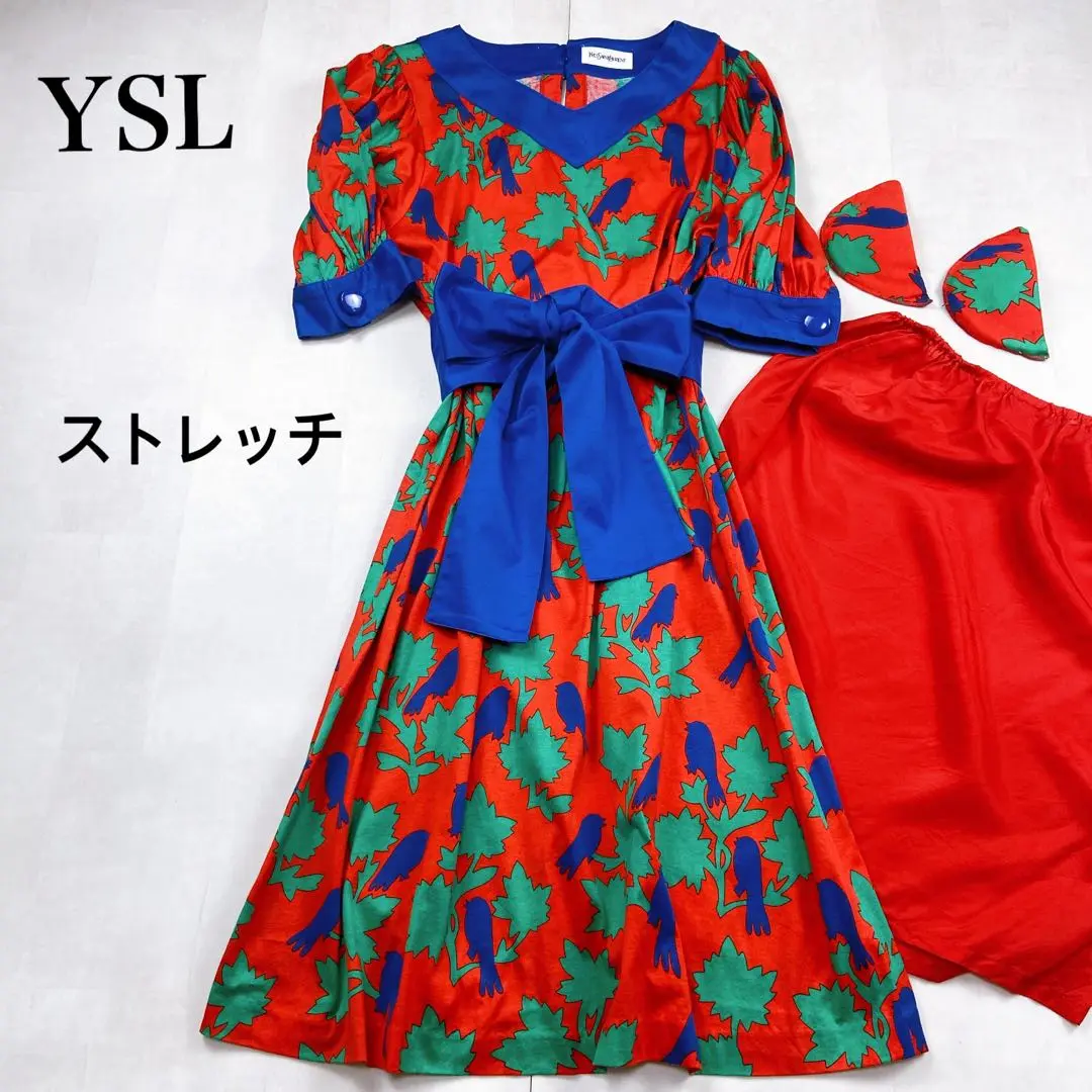 YVES SAINT LAURENT イブサンローラン　リボン　ロングワンピース SAINT LAURENT - Yves Saint Laurent rive gauche イヴサン