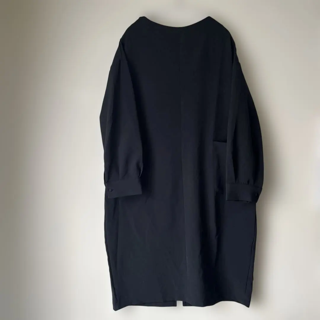 Thumbnail of ikka Black Long Sleeve Cut and Sew Dress