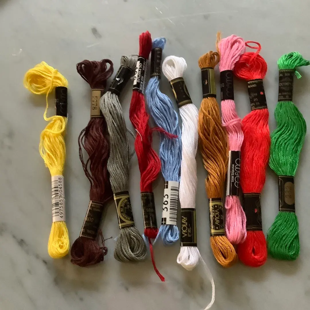 Thumbnail of 10 skeins of embroidery floss