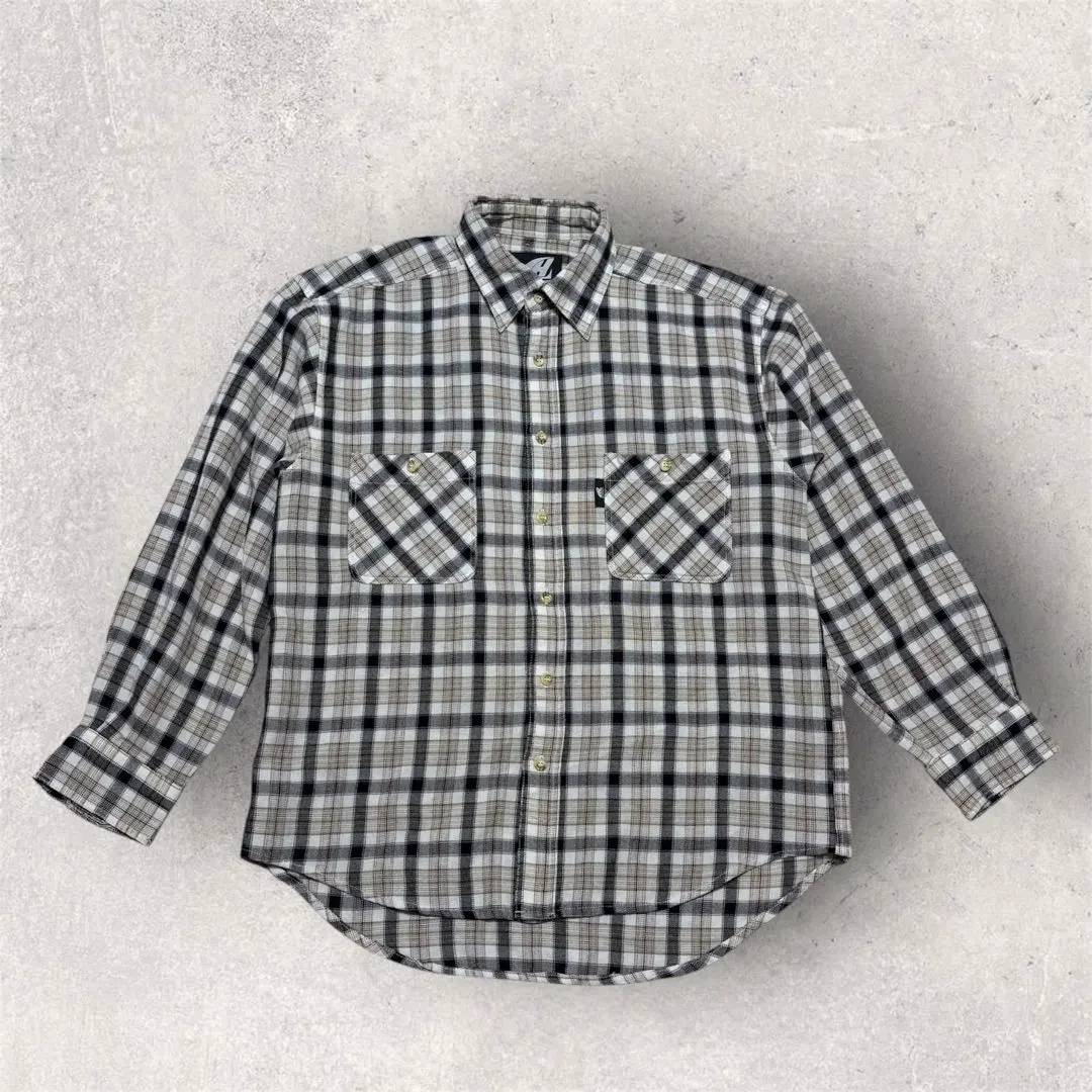 Thumbnail of 【LEIGHTON HOUSE】Checkered Long Sleeve Shirt Gray-系 Pocket