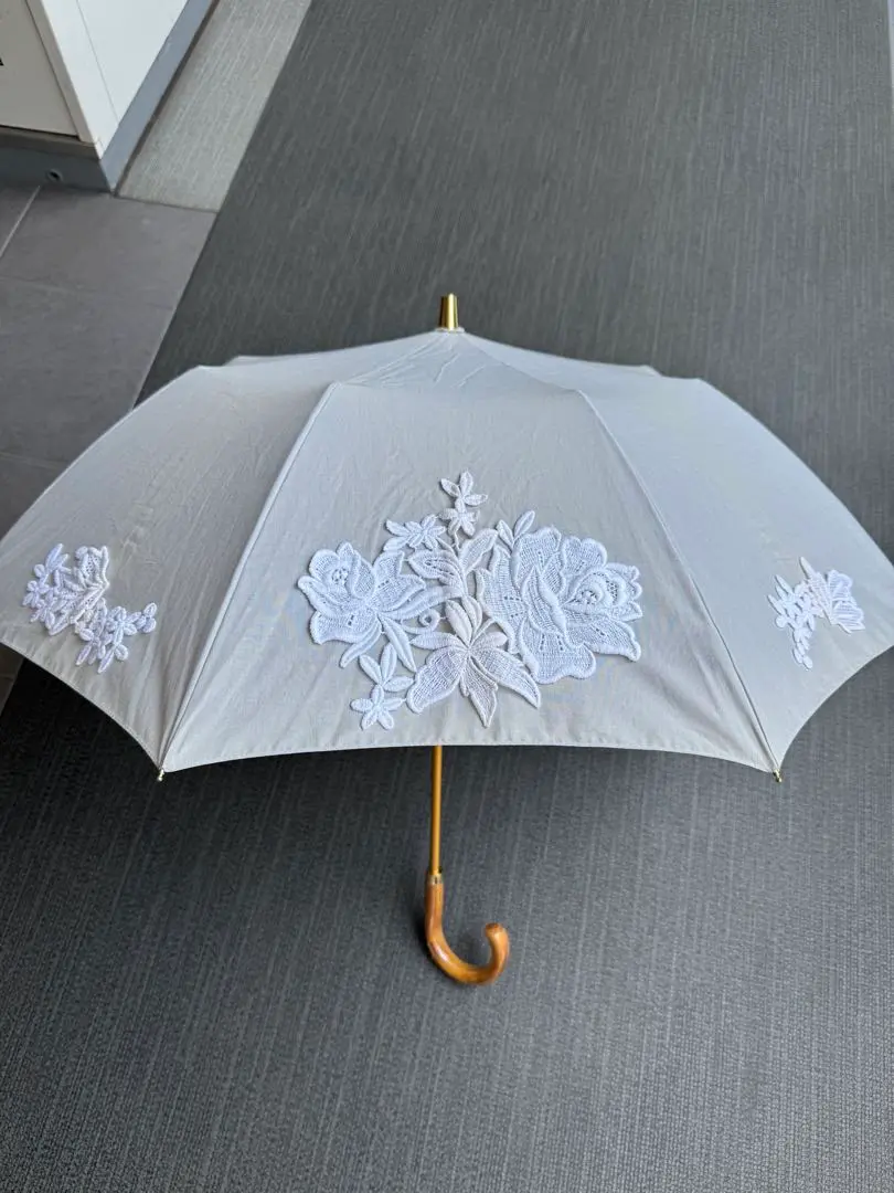 新品タグ付き　アシーナニューヨーク日傘　サックスブルー　　にじいろ Athena New York/ アシーナニューヨーク】折り畳み傘（晴雨兼用