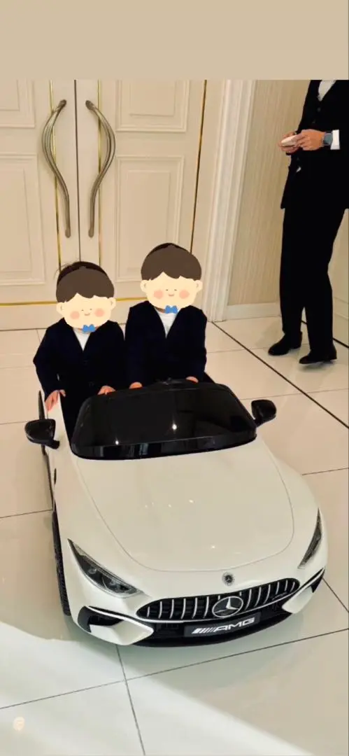 結婚式　リングボーイカー　 Mercedes-Benz 子ども2人乗り ブラック 結婚式 リングボーイカー Mercedes-Benz 子ども2人乗り ブラック