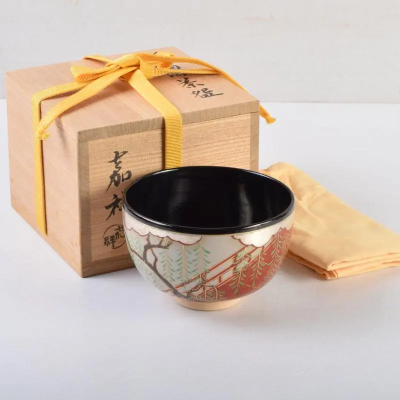 【値下げしました！】茶道具　森岡嘉祥　御本立鶴茶碗　　共布　共箱 値下げしました！】茶道具 森岡嘉祥 御本立鶴茶碗 共布 共箱