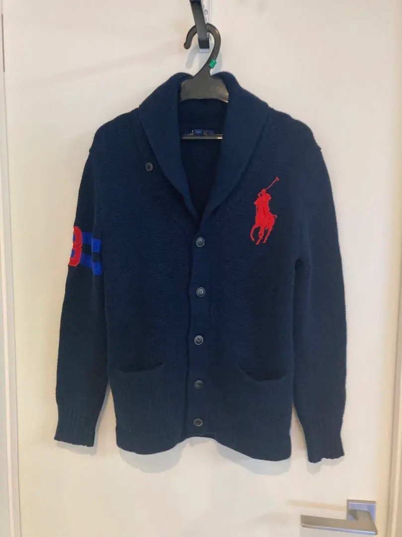 Thumbnail of Like new! Ralph Lauren 150cm Big Pony cotton cardigan, navy