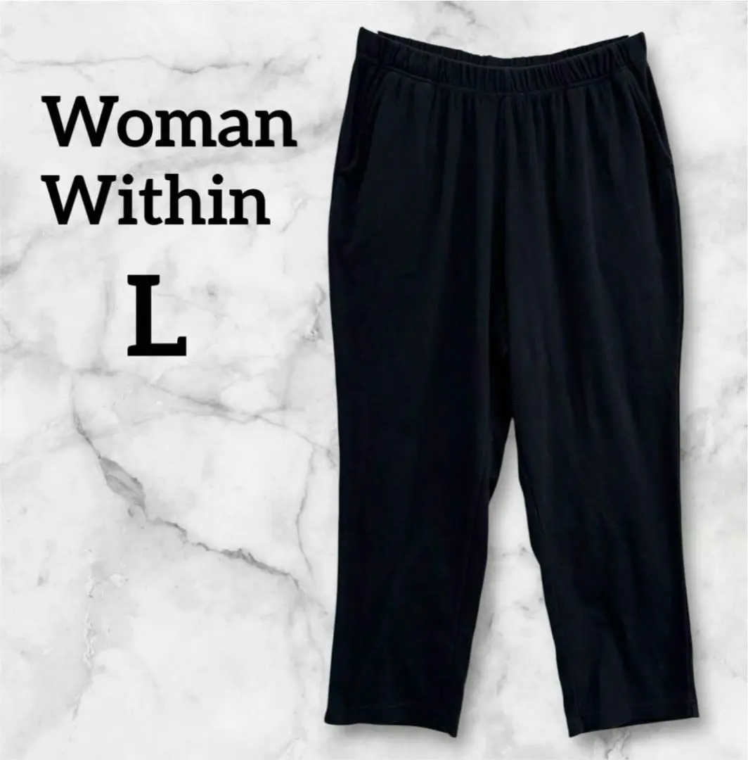 Thumbnail of Woman Within 【L】Black Wide Leg Pants Easy Pants