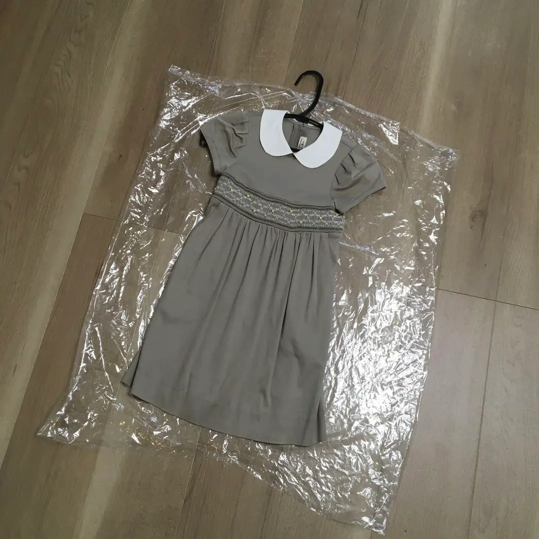 よつば 半袖ワンピース 100 受験 冠婚葬祭　千鳥格子 スモッキング刺繍 よつば 半袖ワンピース 100 受験 冠婚葬祭千鳥格子 スモッキング刺繍