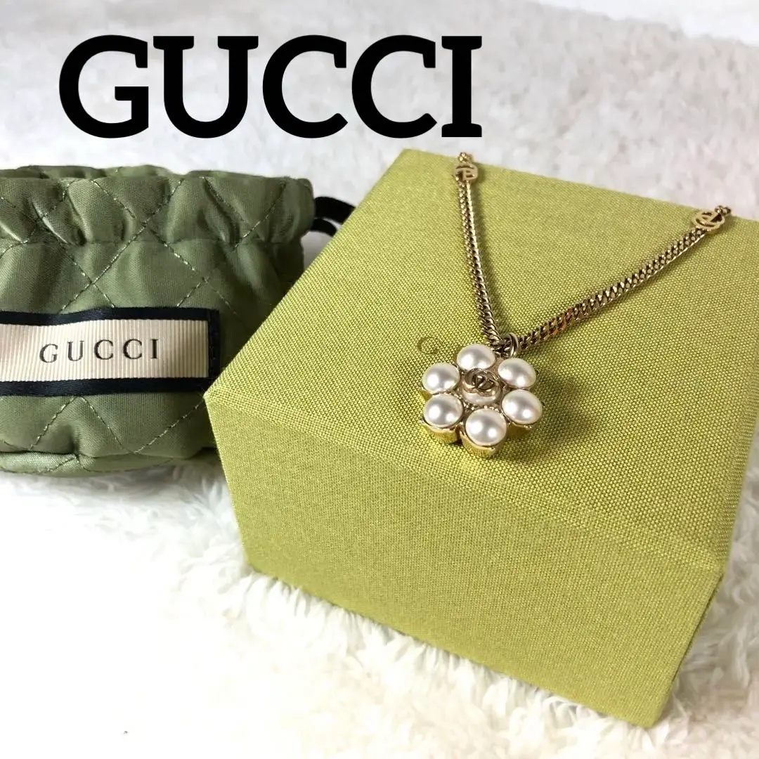 グッチ ピアス フラワー インターロッキングG パール ゴールド 1405 GUCCI グッチ インターロッキングG フラワーパール ピアス