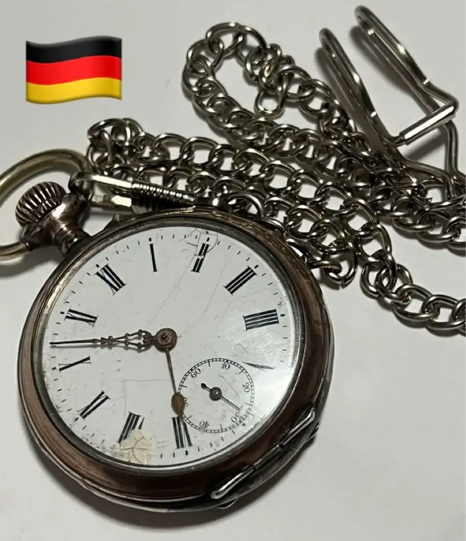 ◆希少 1915年頃(大正初期)!純銀製 懐中時計鎖用アクセサリー 2個付き ◇希少 1915年頃(大正初期)!純銀製 懐中時計鎖用アクセサリー 2