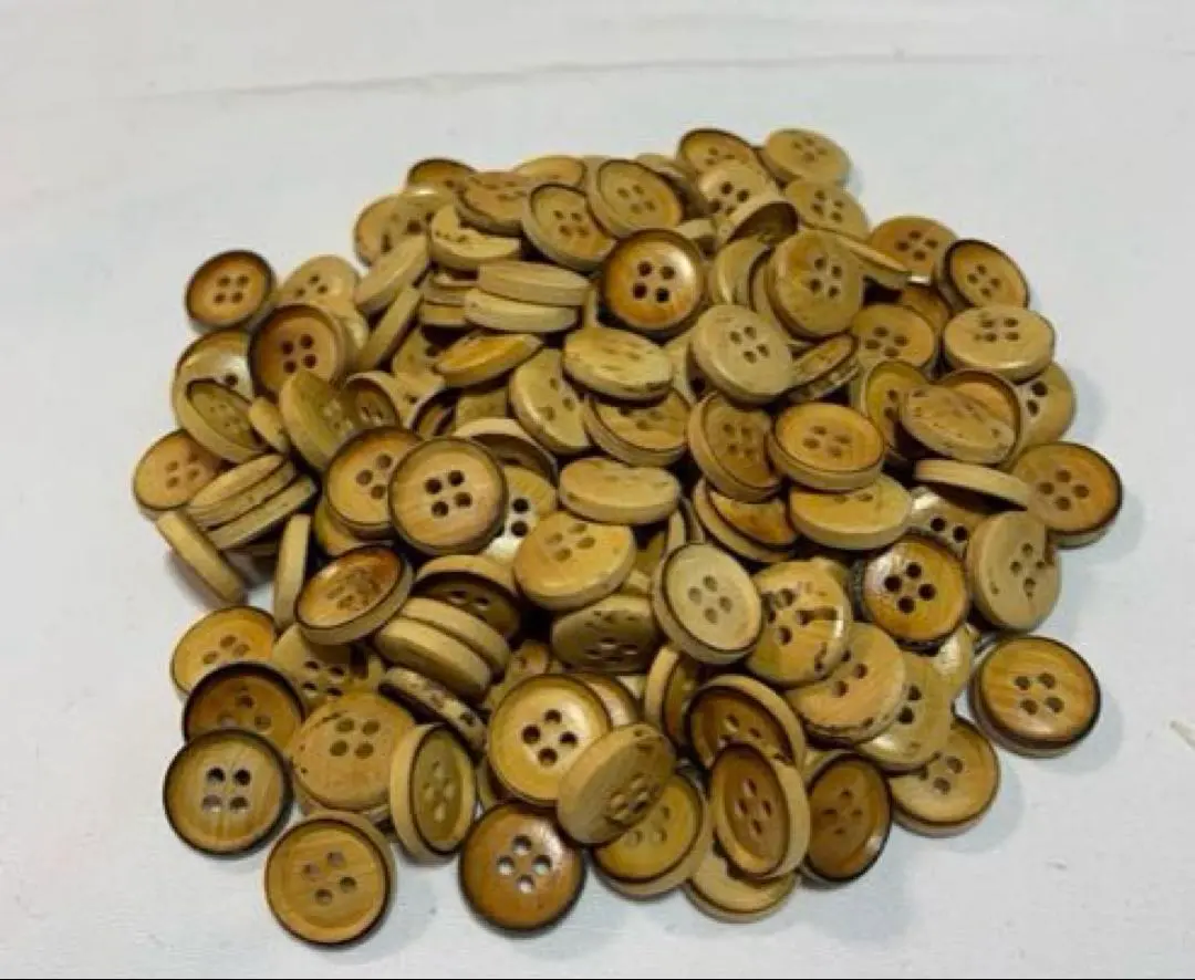 Thumbnail of 12-1214 Burned Wood Buttons 13mm 100 pieces