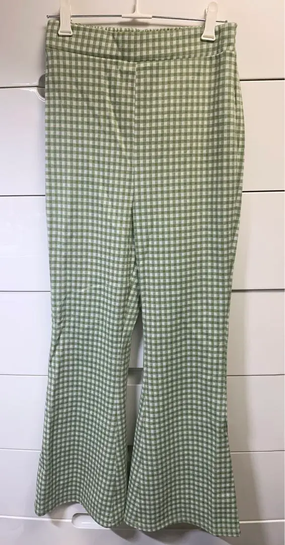 Thumbnail of Gingham check flare pants