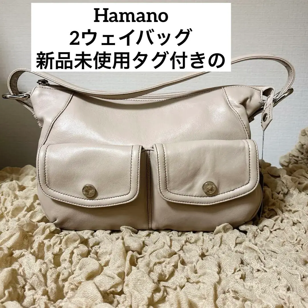 新品 附標籤 超輕 Hamano 濱野 2用 羊皮 肩背包 的縮圖