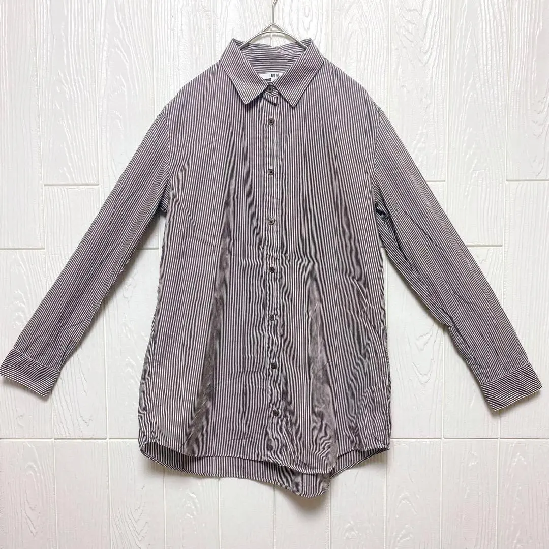Thumbnail of 2849 Uniqlo UNIQLO Striped Shirt Long Sleeve All Buttons Brown系