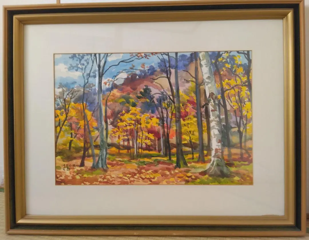 繁野三郎の8号肉筆水彩画「円山」(1979年作)【真作・新額装・美品】 繁野三郎の8号肉筆水彩画「円山」(1979年作)【真作・新額装・美