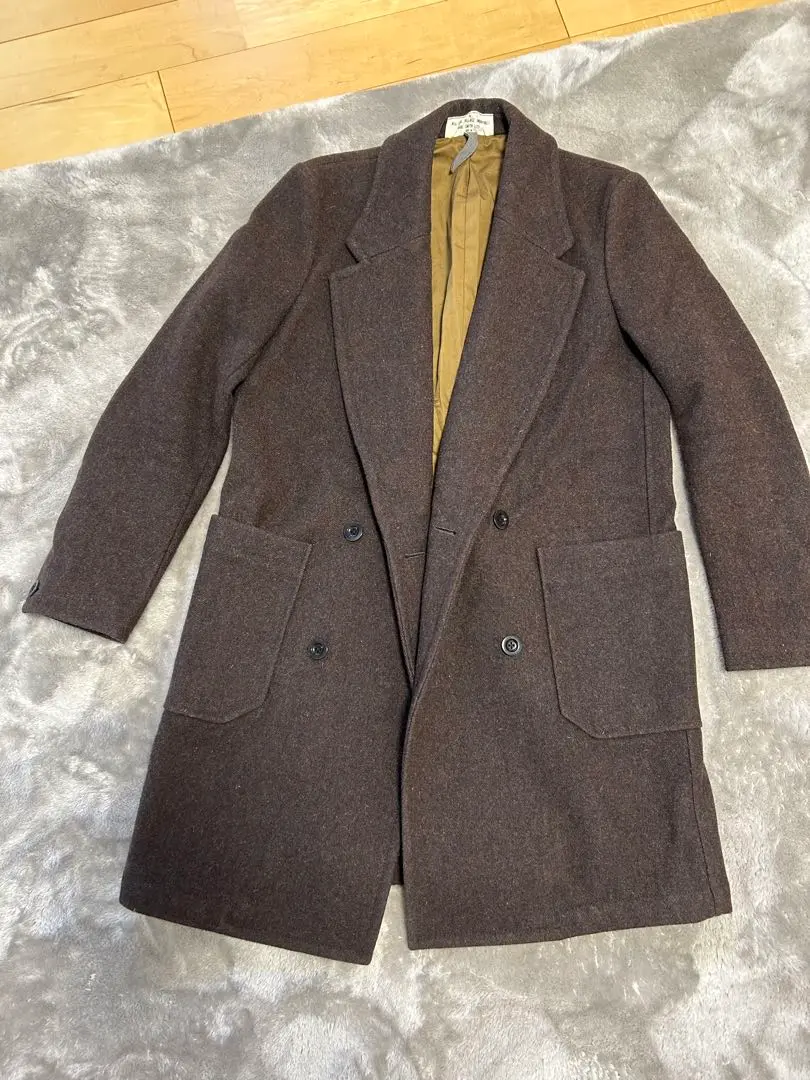 XL相当】Paul Smith RED EAR 極厚ウール ニットコート 革
