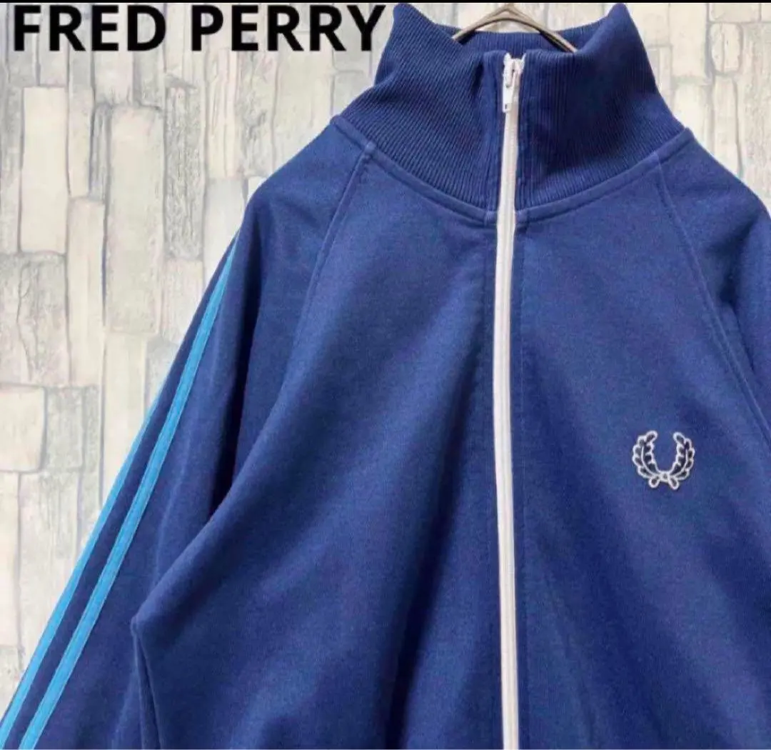 Thumbnail of Fred Perry Track Jacket Navy Embroidered Logo XS 80s
